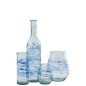 Vase bouteille en verre bleu 18x18x75 cm