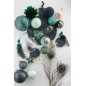 Boite de 4boules de Noël en verre transparent - or 10x10x10 cm