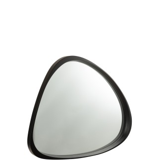 Espelho irregular em madeira preta 99x90x6,8 cm