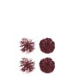 Boite de 4 boules de Noël en Plastique Rouge 10x10x10cm