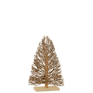 Árbol sobre base de madera beige 45x15x70 cm