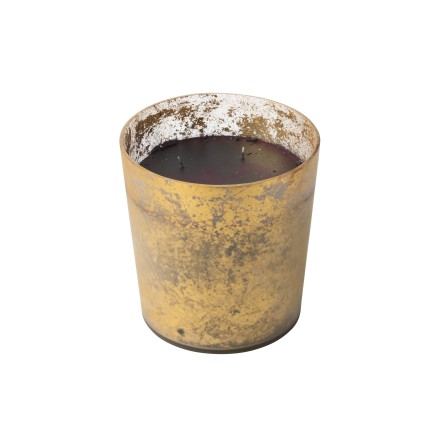 Candela profumata 140h in vetro dorato 21x21x22 cm