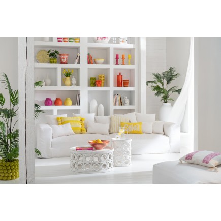 Coussin rectangulaire « Soleil » jaune 30x50x15 cm