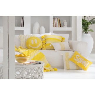 Coussin rectangulaire « Soleil » jaune 30x50x15 cm