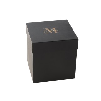 Candela profumata 140h in vetro dorato 21x21x22 cm