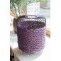 Candeeiro de mesa em metal e fibra roxa 27x27x34,5 cm Candeeiro de mesa em metal e fibra roxa 27x27x34,5 cm