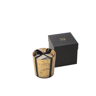 Candela profumata 80h in vetro dorato 15,5x15,5x15,5 cm