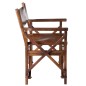 Sedia da regista in pelle e legno marrone 53x56x88 cm