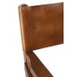 Sedia da regista in pelle e legno marrone 53x56x88 cm