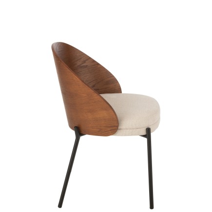 Chaise en bois marron 53.5x54.2x74.6 cm