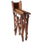 Sedia da regista in pelle e legno marrone 53x56x88 cm