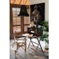 Sedia da regista in pelle e legno marrone 53x56x88 cm