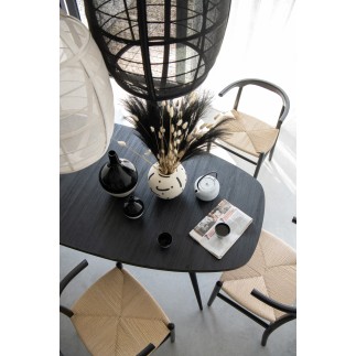 Lampe suspendue en tissu noir 37x37x56 cm