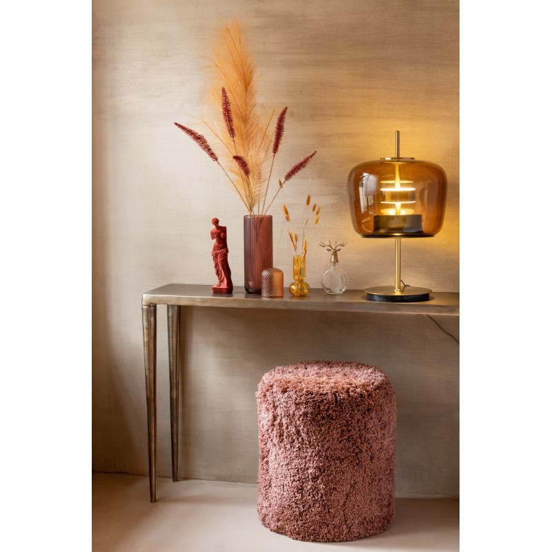 Soffice pouf cilindrico in poliestere color rame 40x40x50 cm Soffice pouf cilindrico in poliestere color rame 40x40x50 cm