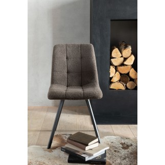 Sedia in metallo grigio 55x47x82 cm