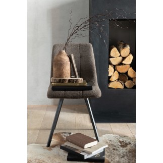 Sedia in metallo grigio 55x47x82 cm