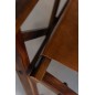 Sedia da regista in pelle e legno marrone 53x56x88 cm