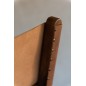 Sedia da regista in pelle e legno marrone 53x56x88 cm