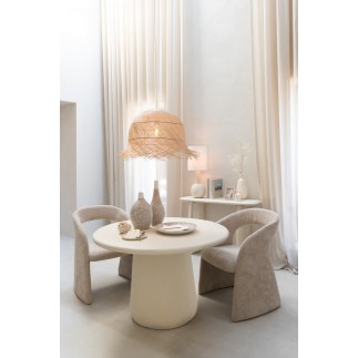 Mesa de comedor de madera beige 118 x 118 x 75 cm