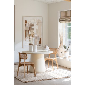 Mesa de comedor de madera beige 118 x 118 x 75 cm