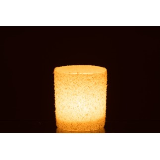 Photophore en verre blanc 9x9x10 cm