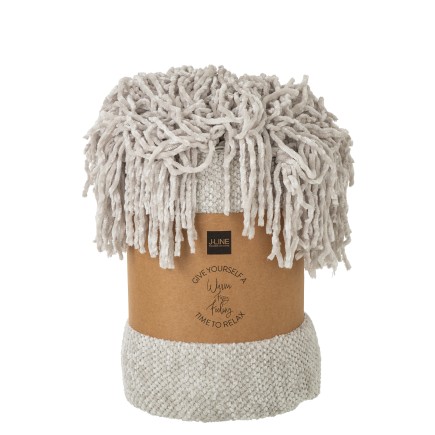 Couverture en polyester beige 130x170 cm