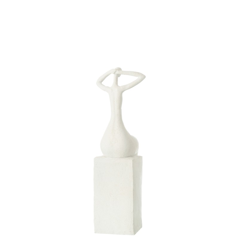 Statuetta donna seduta in poliresina bianca 12,5x12x38 cm Statuetta donna seduta in poliresina bianca 12,5x12x38 cm