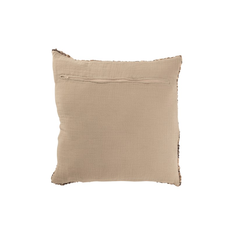 Coussin carré en polyester marron 45x45x12 cm Coussin carré en polyester marron 45x45x12 cm