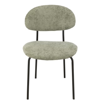Sedia da tavolo in tessuto verde 51x55x82 cm