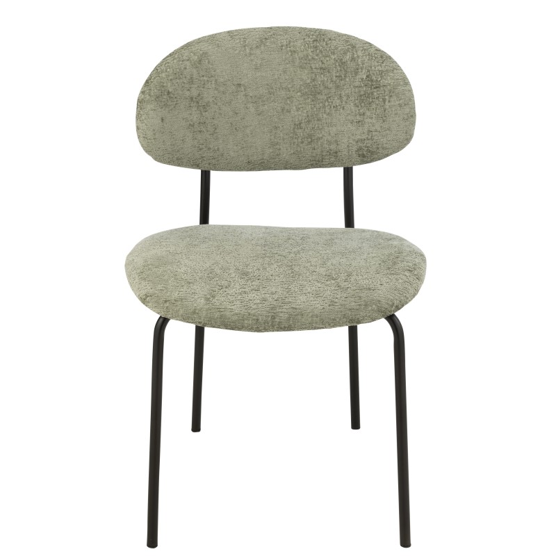 Silla de mesa en textil verde 51*55*82 cm