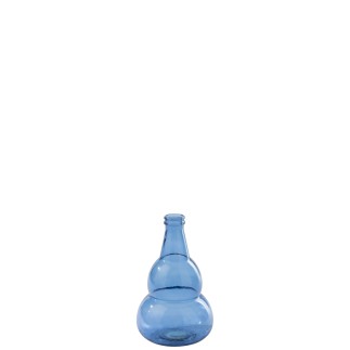 Vase boule en verre bleu 27.5x27.5x45 cm