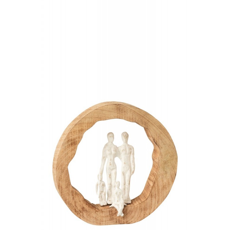 Famiglia in legno naturale rotondo 27x8x27 cm Famiglia in legno naturale rotondo 27x8x27 cm
