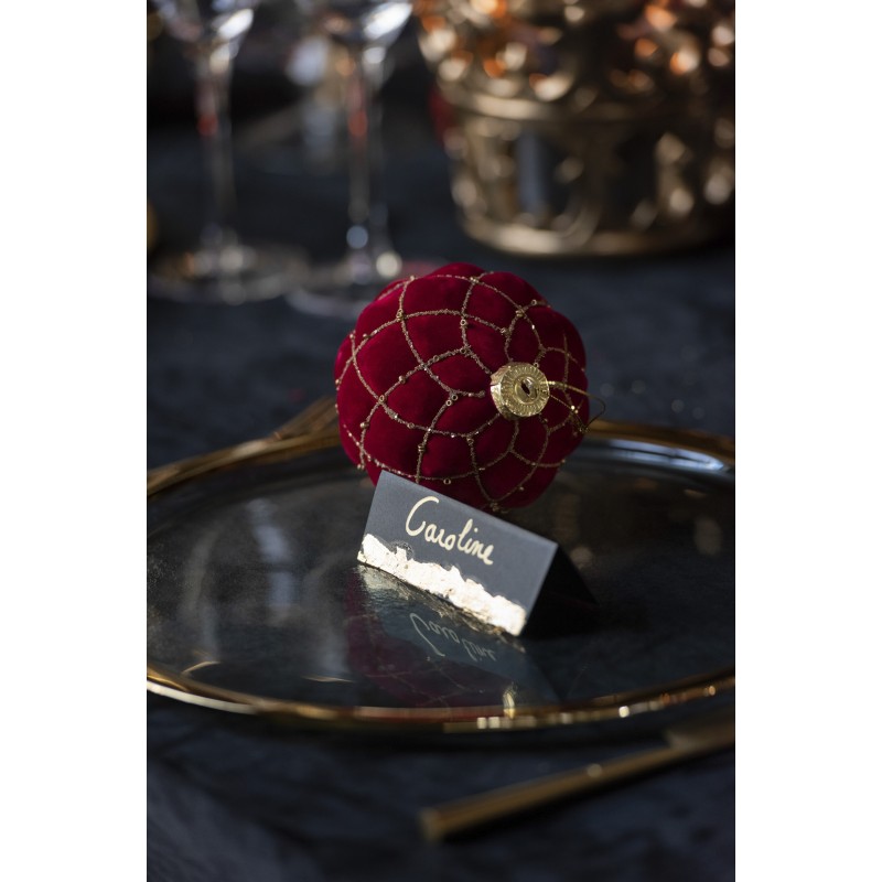 Boite de 4boules de Noël en verre rouge 10x10x10 cm