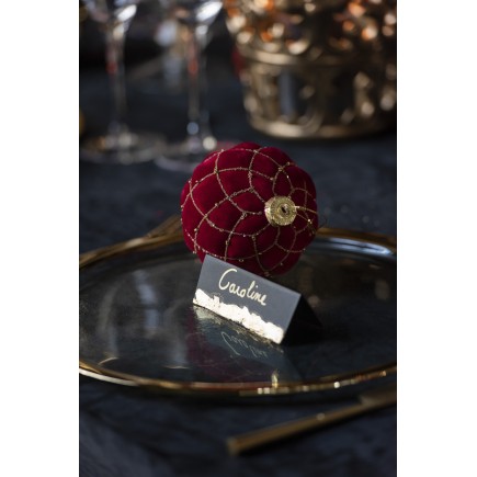 Boite de 4boules de Noël en verre rouge 10x10x10 cm