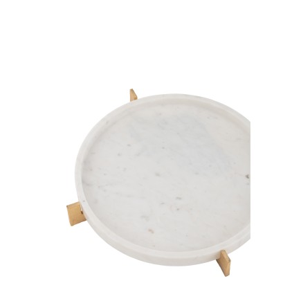 Piano in marmo con metallo color champagne 43,5x43,5x6,5 cm