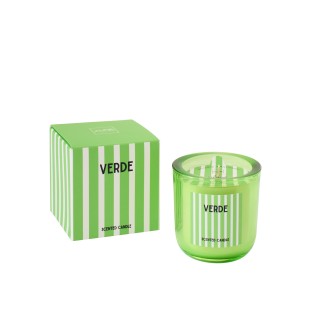 Bougie parfumée « Lierre de printemps et Neroli » dans verre vert 8x8x8.5 cm