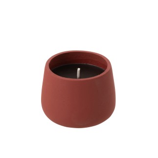 Bougie extérieure 31H en ciment rouge 18x18x13.5 cm