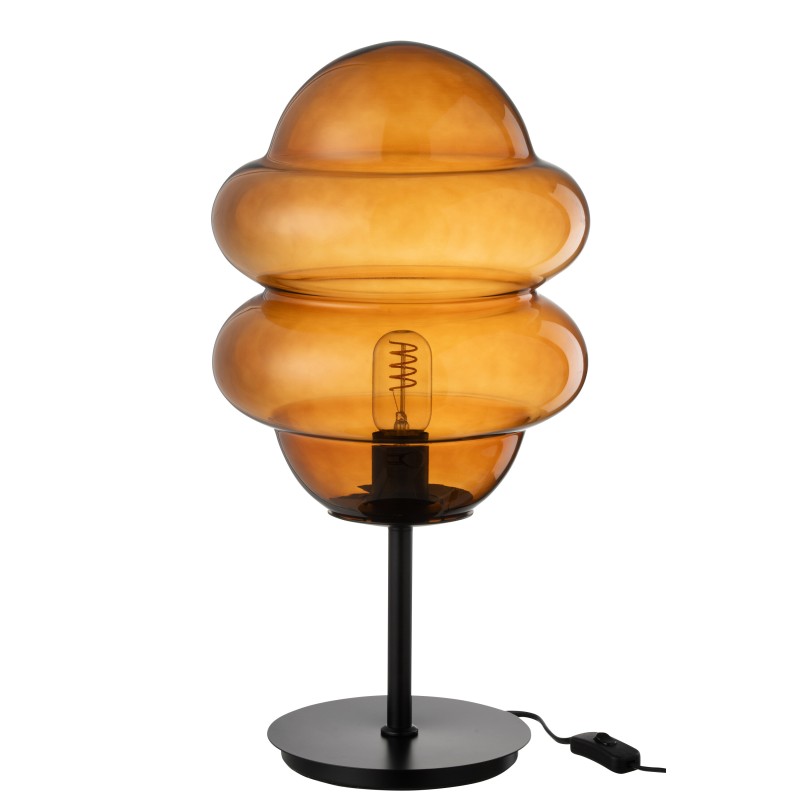 Lampe à poser en verre marron 28x28x52 cm