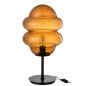 Candeeiro de mesa em vidro castanho 28x28x52 cm