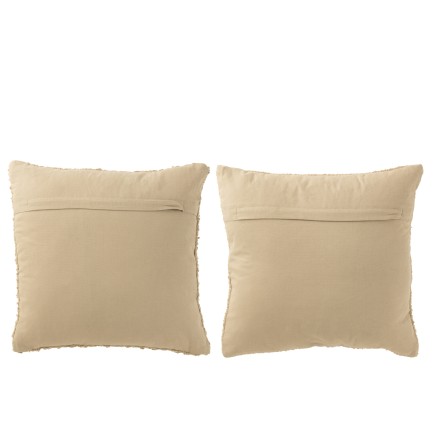 Cojín rectangular de poliéster beige 45x45x12 cm