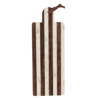 Planche à découper rectangle en marbre marron 45x17x2 cm