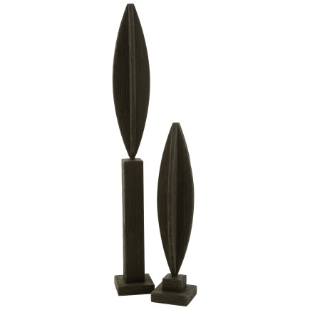 Objet déco en bois noir 15x15x115 cm