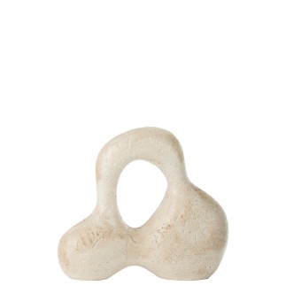Figurine abstraite en céramique beige 25.5x9x22.5 cm