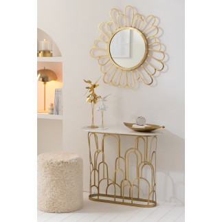 Candeeiro cogumelo em metal dourado 30x30x56 cm