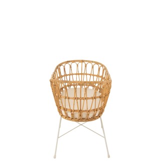 Culla con materasso e gambe in metallo in legno naturale 85x52x72 cm