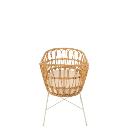 Culla con materasso e gambe in metallo in legno naturale 85x52x72 cm