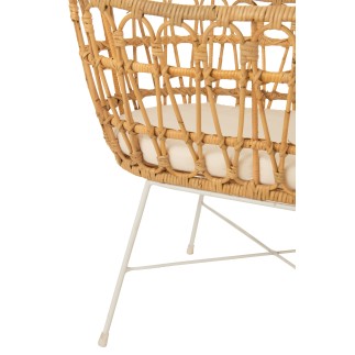 Culla con materasso e gambe in metallo in legno naturale 85x52x72 cm
