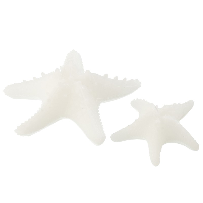 Vela con forma de estrella de mar, 3 horas, blanca, 20,5 x 20,5 x 6,5 cm