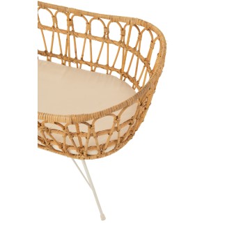 Culla con materasso e gambe in metallo in legno naturale 85x52x72 cm