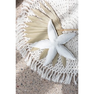 Vela con forma de estrella de mar, 3 horas, blanca, 20,5 x 20,5 x 6,5 cm